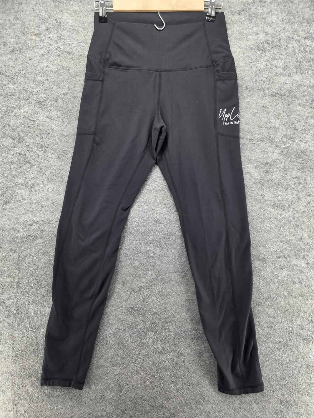 Ethos Training Leggings Unisex L Black Polyester Spandex Pockets Tagless